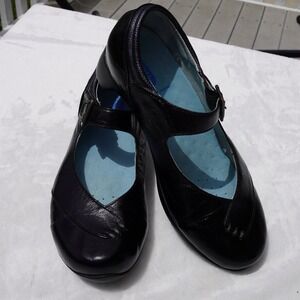 Wolky Black Leather Mary Jane Comfort Dress Shoes Womens Orthopedic Size 40 9.5‎